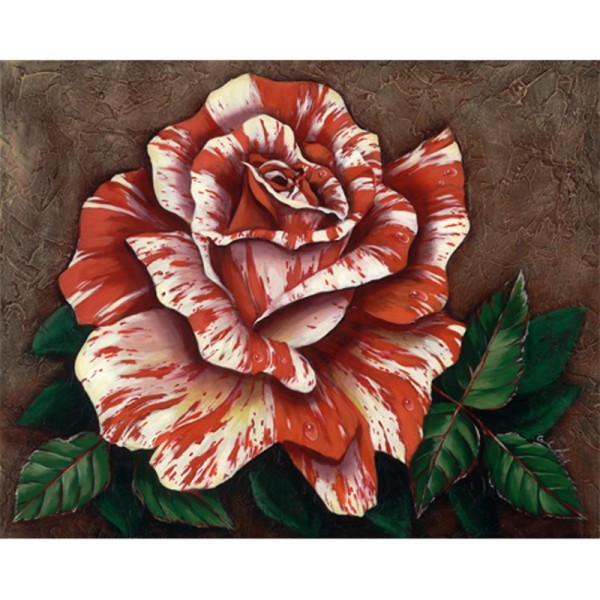 Image 3D Fleur - Rose mouchetée 40 x 50 cm - Photo n°1