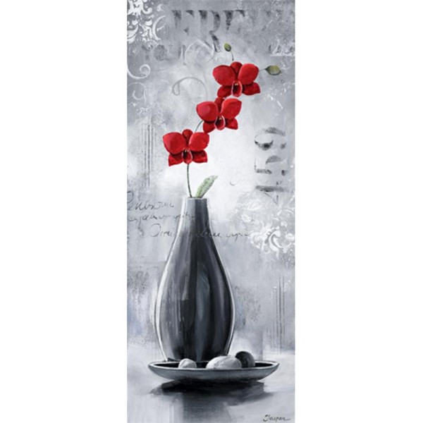 Image 3D Fleur - Orchidée rouge - gauche triptyque 20 x 50 cm - Photo n°1
