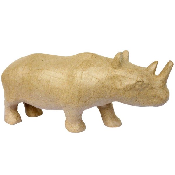 Rhinocéros en papier mâché 25 cm - Photo n°1