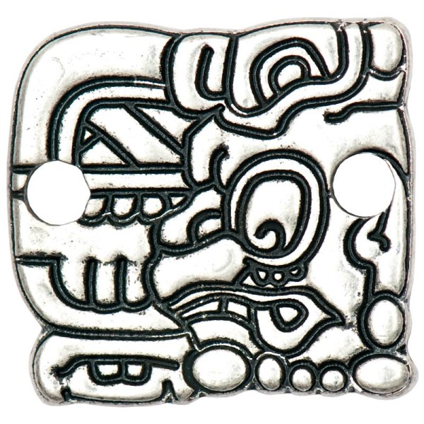 Disque en métal vieilli Maya argent 24 mm - Photo n°1
