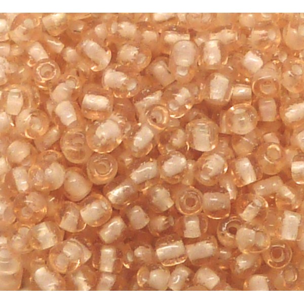 R-20g Soit Environ 290 Perles De Rocaille 3,6mm De Couleur Pêche En Verre - Photo n°1