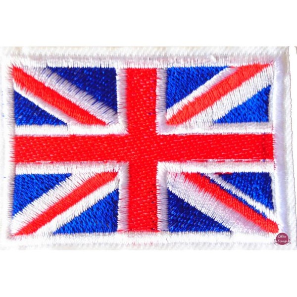 Ecusson brodé drapeau Angleterre Union Jack  patch thermocollant 6,5 cm - Photo n°1