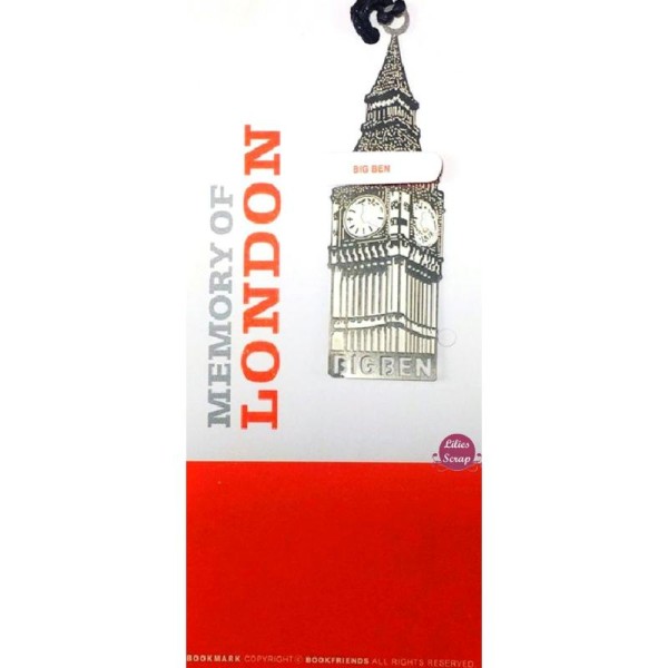 Marque pages en métal argenté Big Ben Londres  7,6 cm - Photo n°2