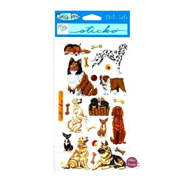 Stickers chiens Sticko 17 x 10 cm scrapbooking carterie créative - Photo n°1