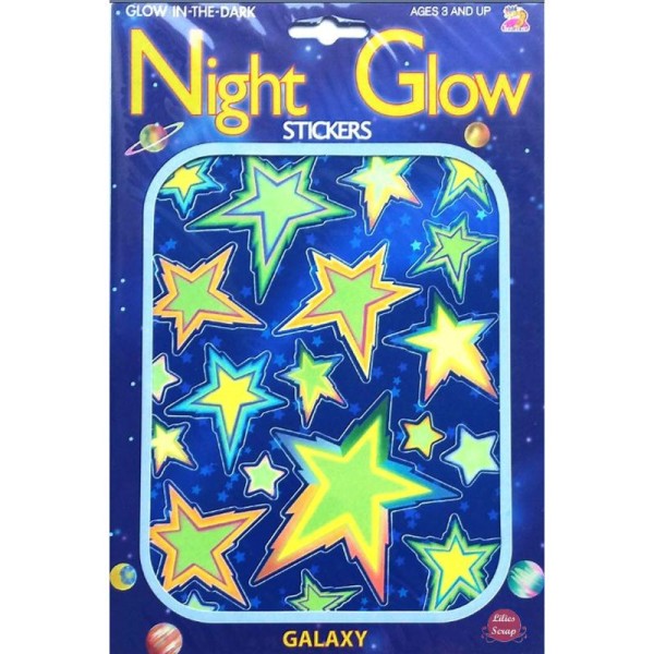 Stickers galaxie étoiles phosphorescentes glow in the dark - Photo n°1
