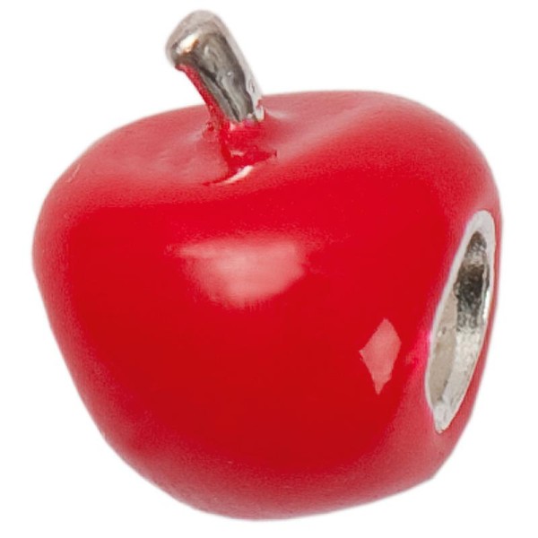 Perle émaillée Pomme rouge - mini charms 7 mm - Photo n°1