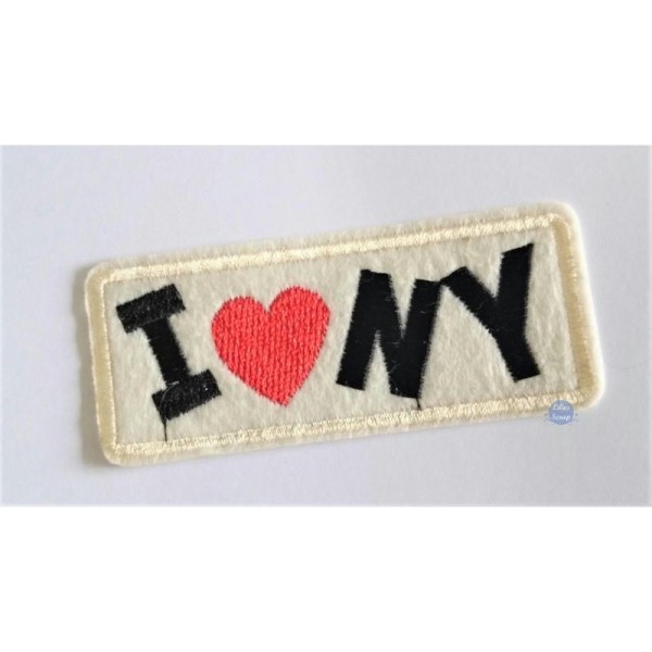 Ecusson brodé thermocollant I Love NY patch 9 cm - Photo n°1