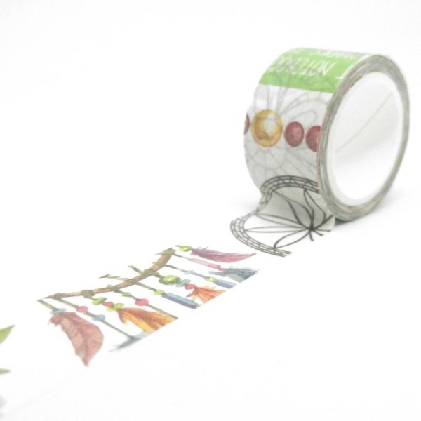 Washi Tape large attrape rêve, oiseau texte 5Mx20mm multicolore - Photo n°1