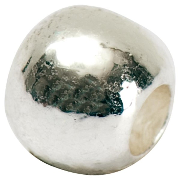 Perle émaillée ronde argenté 7 mm - Photo n°1