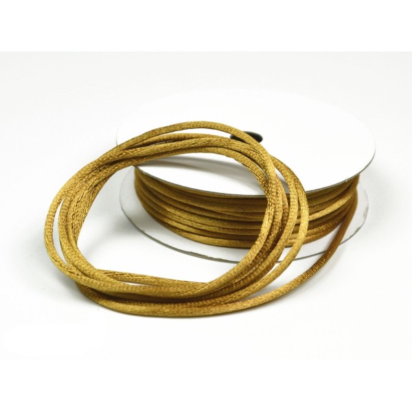 Cordon queue de rat 2 mm d'épaisseur bobine de 10 metres colori doré - Photo n°1
