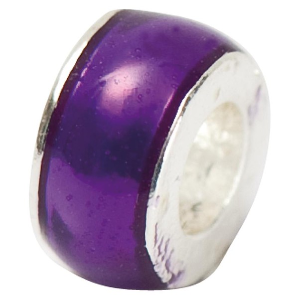 Perle émaillée anneau lilas 7 mm - Photo n°1