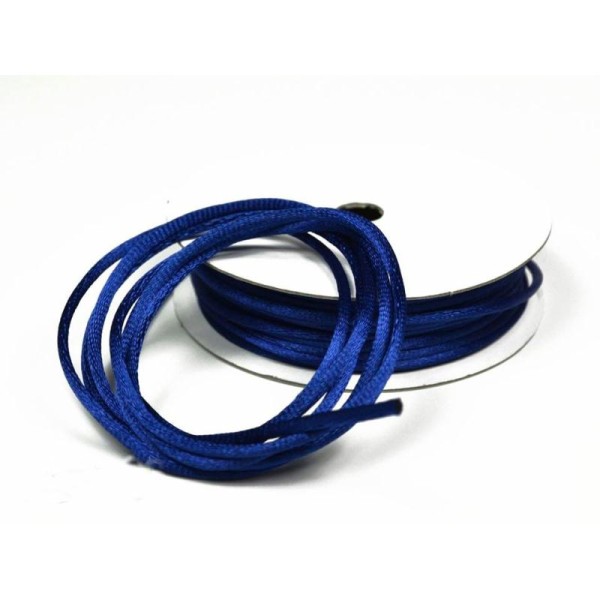 Cordon queue de rat 2 mm d'épaisseur bobine de 10 metres colori bleu roi - Photo n°2