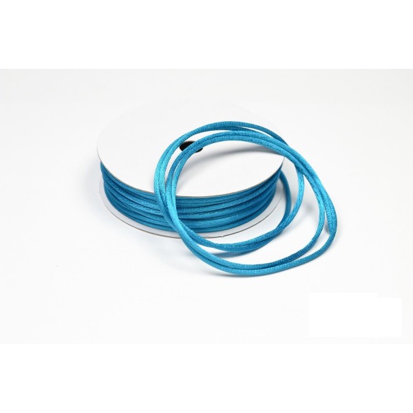 Cordon queue de rat 2 mm d'épaisseur bobine de 10 metres colori bleu turquoise - Photo n°1