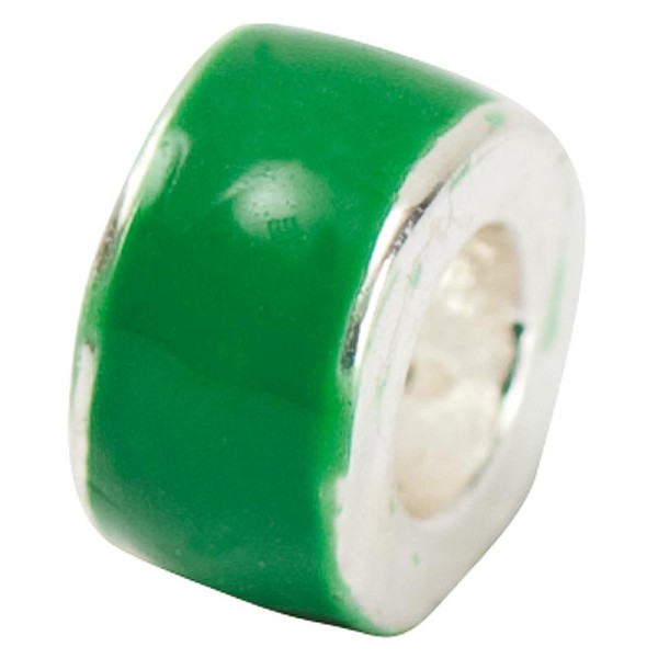 Perle émaillée anneau vert 7 mm - Photo n°1