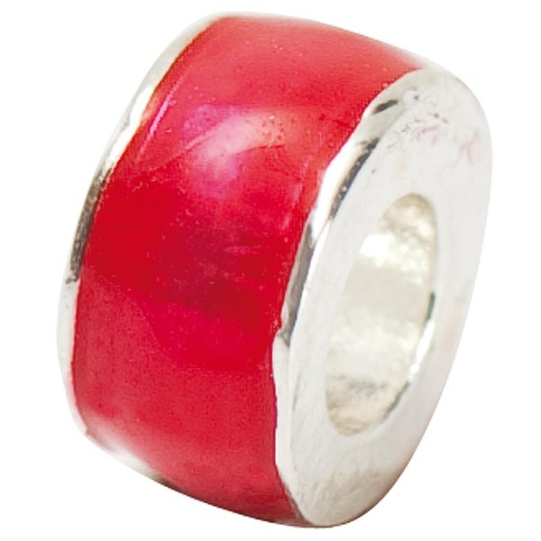 Perle émaillée anneau rouge 7 mm - Photo n°1