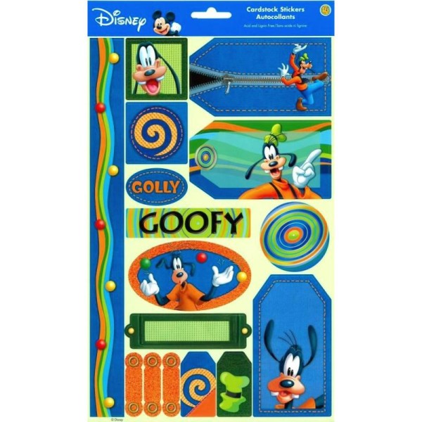 Grande planche de stickers tags Goofy Mickey Mouse 30 x 20 cm - Photo n°1