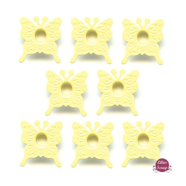 10 Oeillets 3/16 Papillons jaune 20 mm eyelets scrapbooking - Photo n°1