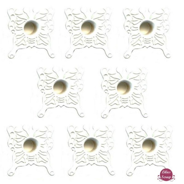 10 Oeillets 3/16 Papillons blanc 20 mm eyelets scrapbooking - Photo n°1