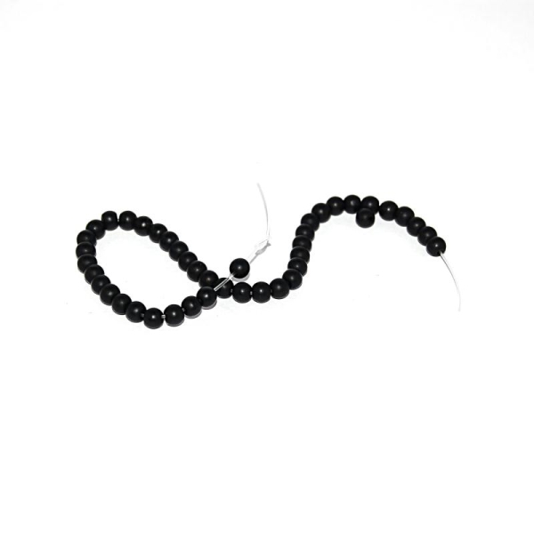 Perle naturelle Onyx noir mat 4 mm x10 - Photo n°1