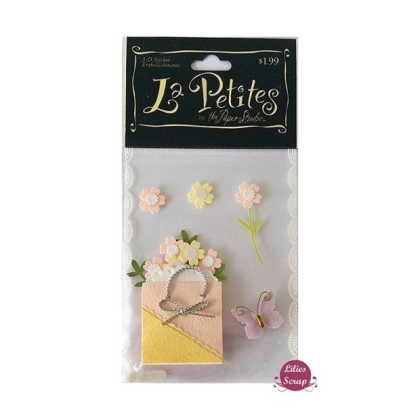 Stickers 3D Fleurs Papillon La Petites scrapbooking - Photo n°1