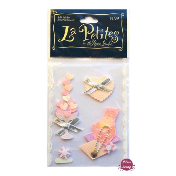Stickers 3D Coeurs Amour La Petites scrapbooking - Photo n°1