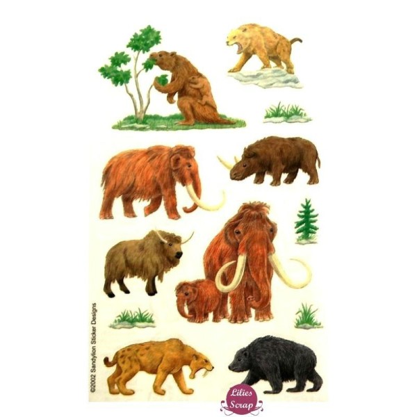 Stickers animaux préhistoriques en vélin Sandylion 16,5 x 10,3 cm - Photo n°1