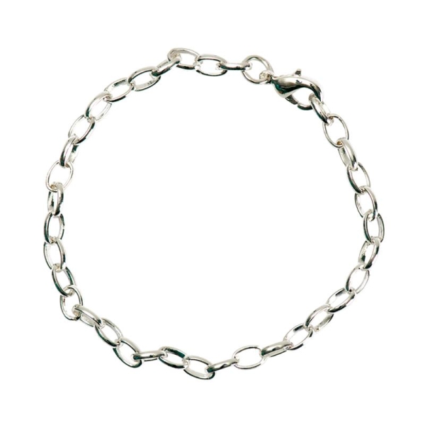 Chaîne bracelet en métal argenté 18 cm - Photo n°1