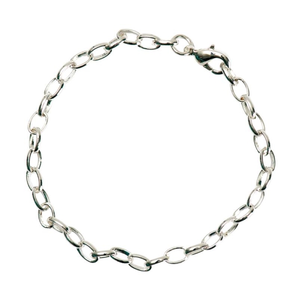 Chaîne bracelet en métal argenté 20 cm - Photo n°1