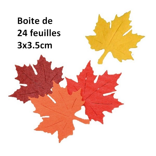 24 Feuilles automne 4 couleurs assorties - Photo n°1