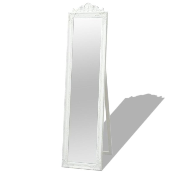 Vidaxl Miroir Sur Pied Style Baroque 160 X 40 Cm Blanc - Photo n°1