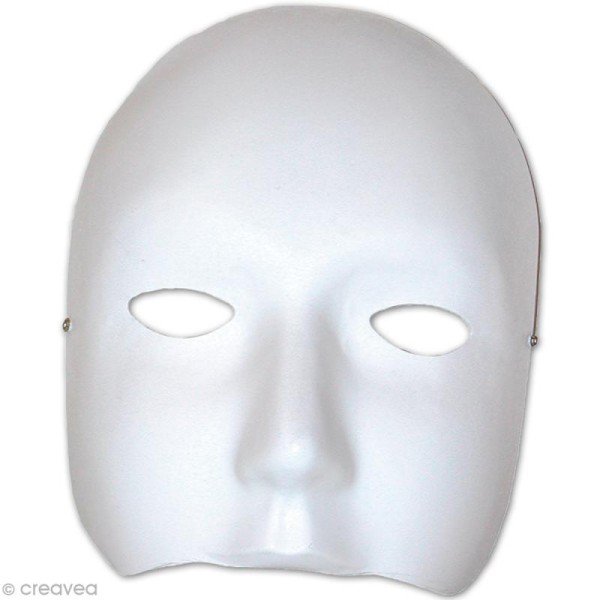 Masque demi visage blanc 13 cm - Photo n°1