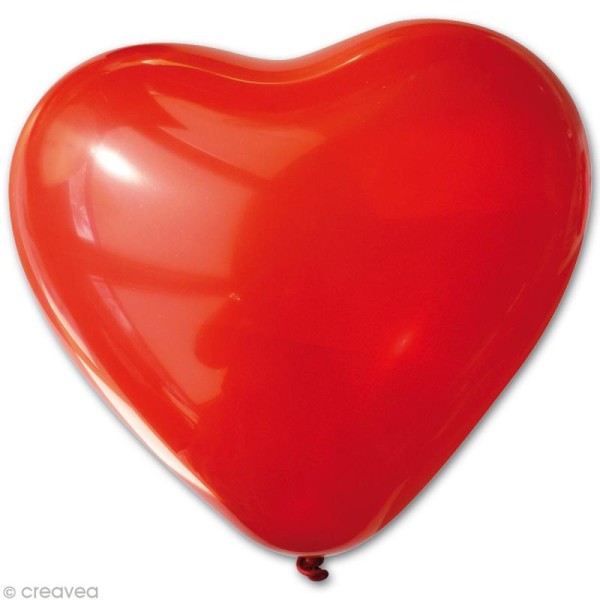 Ballon coeur Rouge 25 cm x 10 - Photo n°1
