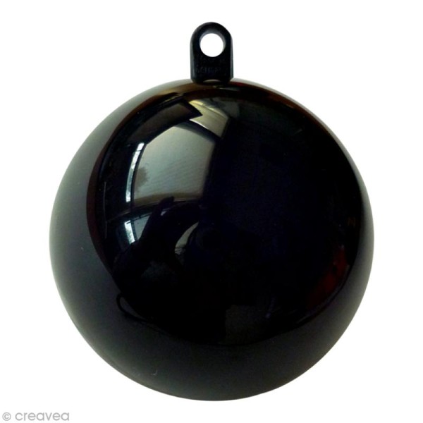 Boule plastique noir 7 cm - Photo n°1