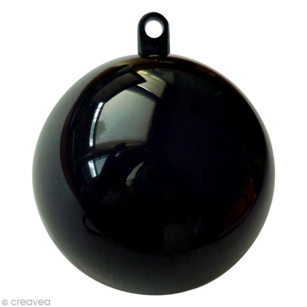 Boule plastique noir 8 cm - Photo n°1