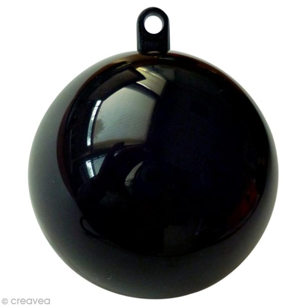 Boule plastique noir 10 cm - Photo n°1
