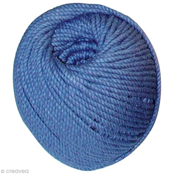Coton tressé Bleu 2,5 mm - 50 mètres - Photo n°1