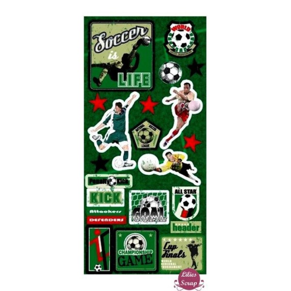 Stickers Sandylion Sport football 30 x 14 cm scrapbooking - Photo n°1