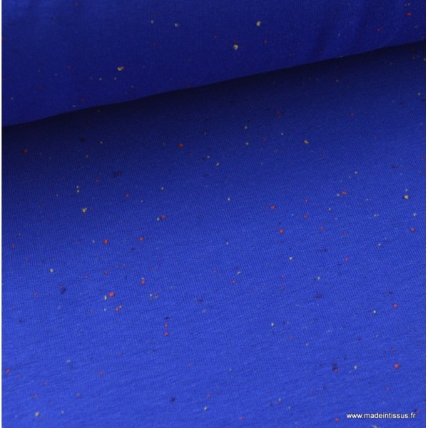 Tissu Jersey molleton fantaisie cosy bleu roi  .x1m - Photo n°1