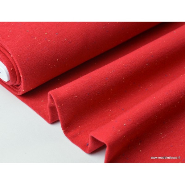 Tissu Jersey molleton fantaisie cosy rouge .x1m - Photo n°2