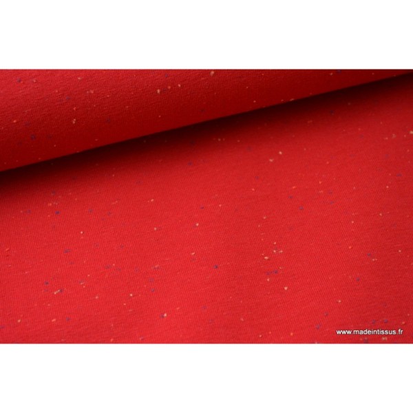 Tissu Jersey molleton fantaisie cosy rouge .x1m - Photo n°3