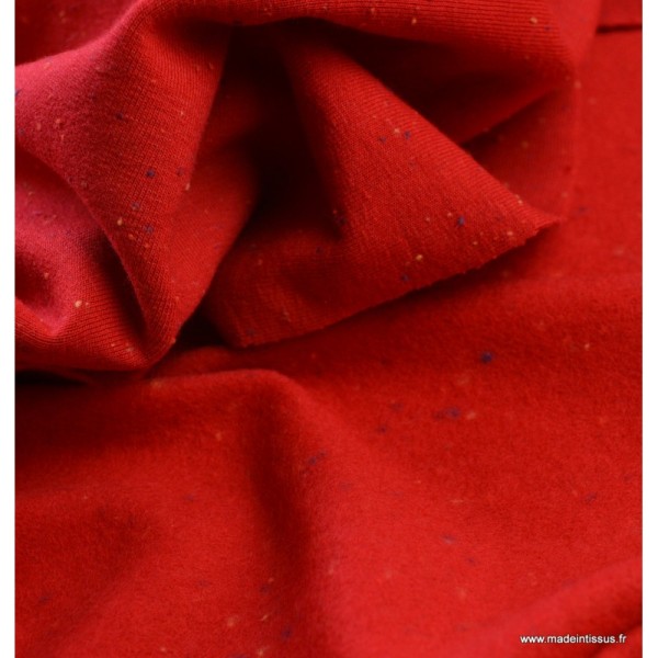 Tissu Jersey molleton fantaisie cosy rouge .x1m - Photo n°4