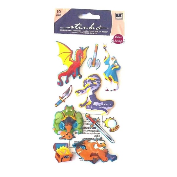 Stickers 3D dragon monde mythique 18 x 10 cm Sticko - Photo n°1