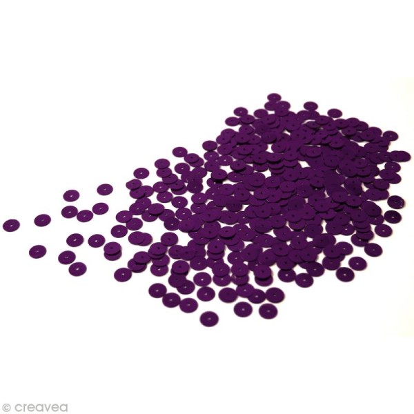 Sequin plat 6 mm Violet métallisé x 500 - Photo n°1