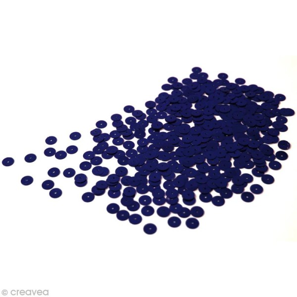 Sequin plat 6 mm Bleu violet métallisé x 500 - Photo n°1