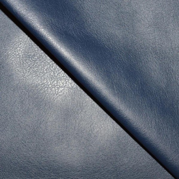 Tissu simili cuir bleu bleu marine stretch / faux cuir bleu marine (par multiples de 20cm) - Photo n°1