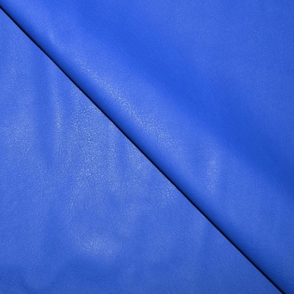 Tissu simili cuir bleu électrique stretch / faux cuir bleu électrique (par multiples de 20cm) - Photo n°1