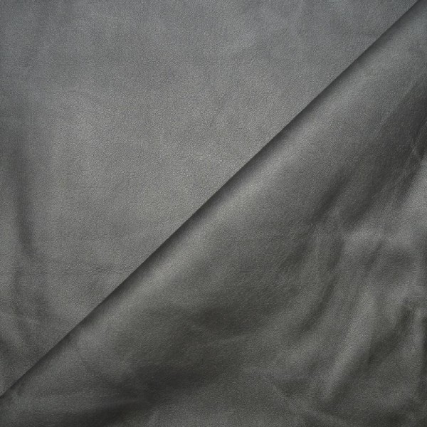 Tissu simili cuir gris effet vieillit stretch / faux cuir gris. (par multiples de 20cm) - Photo n°1