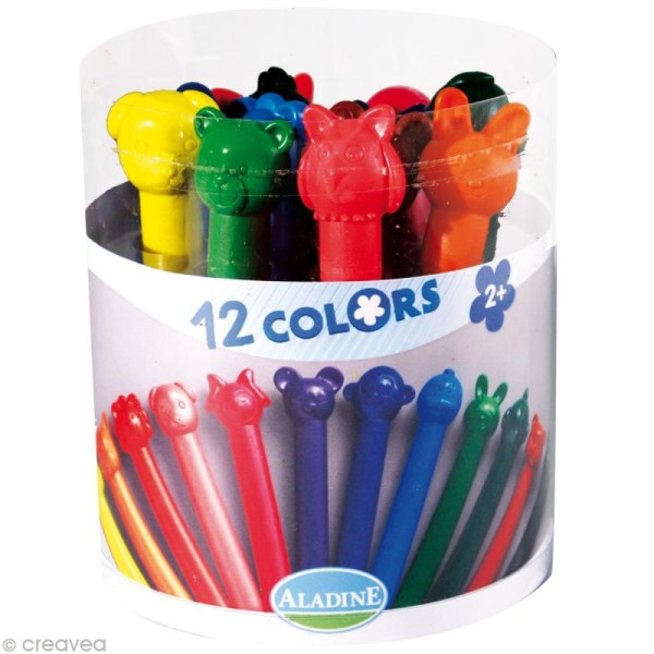 Kit 12 crayons cire enfant Stampo'minos x 12 - Photo n°1