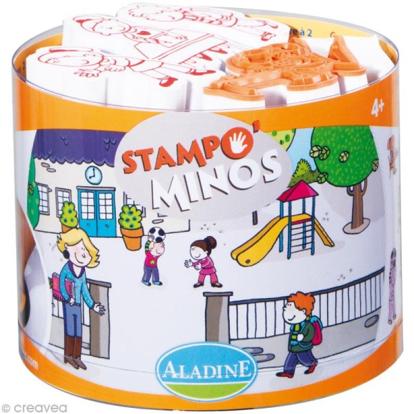 Kit 10 tampons enfant Stampo'minos A l'école - Photo n°1