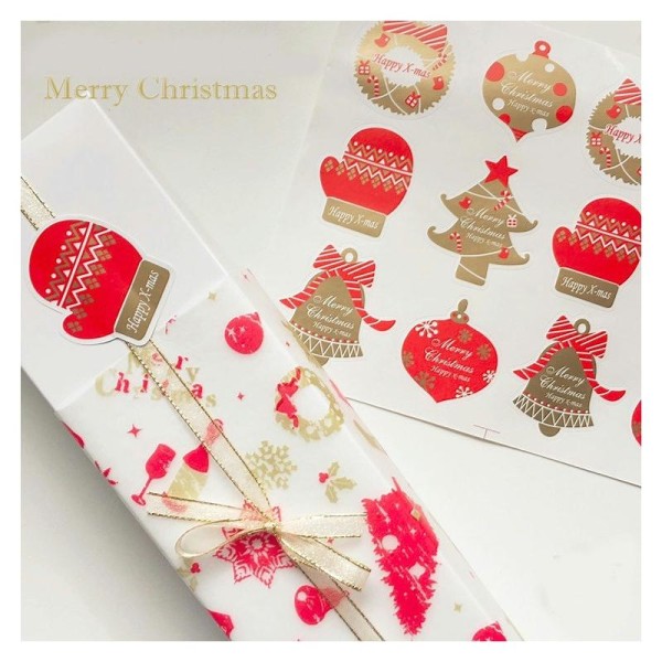 48 Etiquettes cadeaux NOEL Merry Christmas - Photo n°2